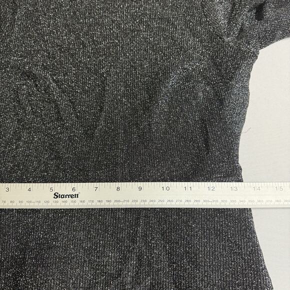 Speechless Long Sleeve Ruffle Hem Dress Juniors Medium Black Metallic - Picture 6 of 10